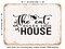 DECORATIVE METAL SIGN - the Cat Rules This House - Vintage Rusty Look